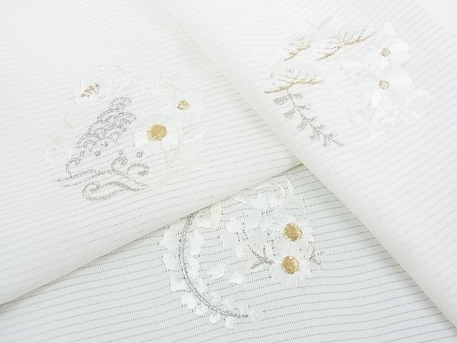 平和屋2■夏物 訪問着 絽 刺繍 花丸文 金銀糸 五泉 仮絵羽 逸品 未使用 DAAC1224wbの画像1