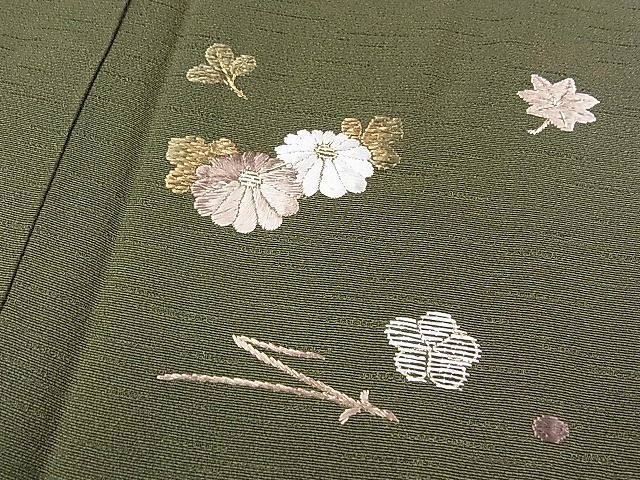 平和屋2■付下げ　竹屋町刺繍　総刺繍　吹き寄せ花文　金糸　逸品　DAAA8957fe_画像5