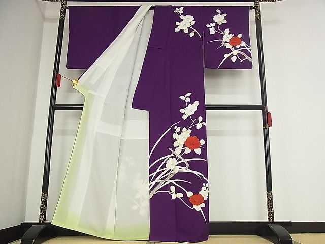 平和屋-こころ店■訪問着　枝花文　金彩　正絹　逸品　AAAD1416Ahg_画像2