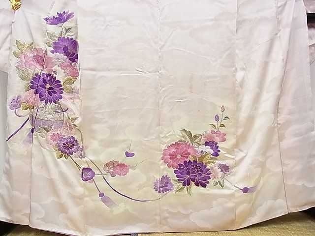 平和屋-こころ店■豪華振袖　駒刺繍　飾花文　暈し染め　金銀糸　正絹　逸品　AAAE1381Bzg_画像3