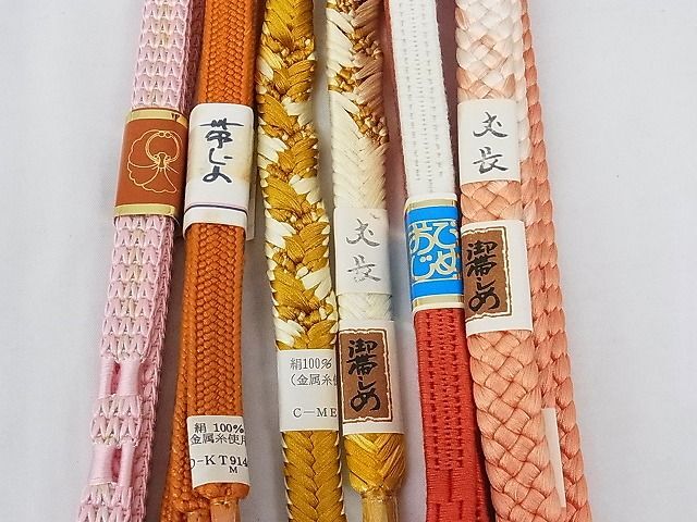 平和屋-こころ店■和装小物　帯締め50本セット　笹波組　大和組　三分紐　金銀糸　逸品　未使用品あり　AAAD0811Boa_画像8