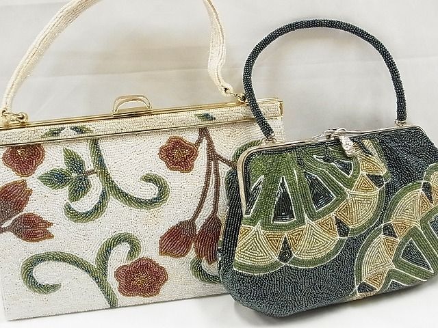  flat peace shop - here . shop # kimono small articles Japanese clothing bag 2 point set handbag beads bag floral print excellent article AAAE6137Aay