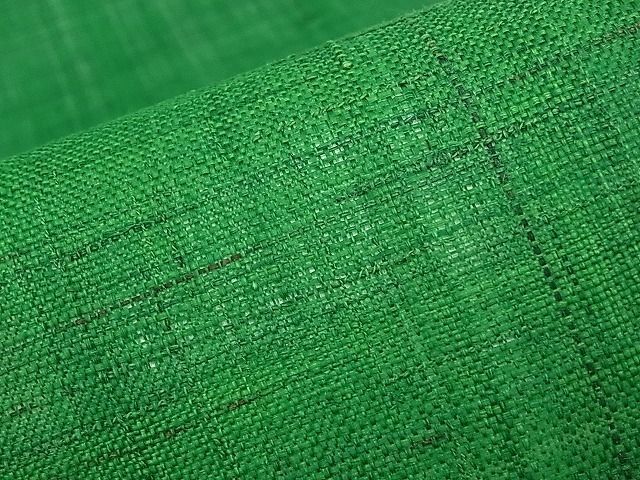  flat peace shop 1# summer thing .. hanhaba obi undecorated fabric deep green color flax excellent article unused CAAB4125tx