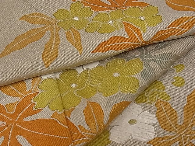 平和屋川間店◆訪問着 刺繍 草花文 暈し染め 着丈155cm 裄丈63.5cm 正絹 逸品 mop693の画像7