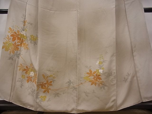 平和屋川間店◆訪問着 刺繍 草花文 暈し染め 着丈155cm 裄丈63.5cm 正絹 逸品 mop693の画像4