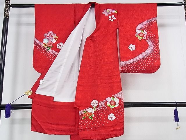 平和屋2■極上　子供　七五三　女の子　3歳　祝儀・長襦袢・帯・小物セット　刺繍　花毬文　金糸　逸品　DZAA0093kh4_画像3