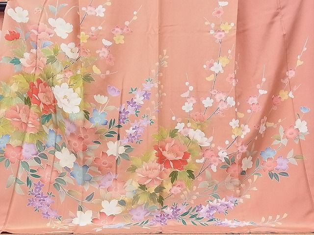  flat peace shop 1# gorgeous long-sleeved kimono . flower writing gold paint excellent article CAAB3868hy