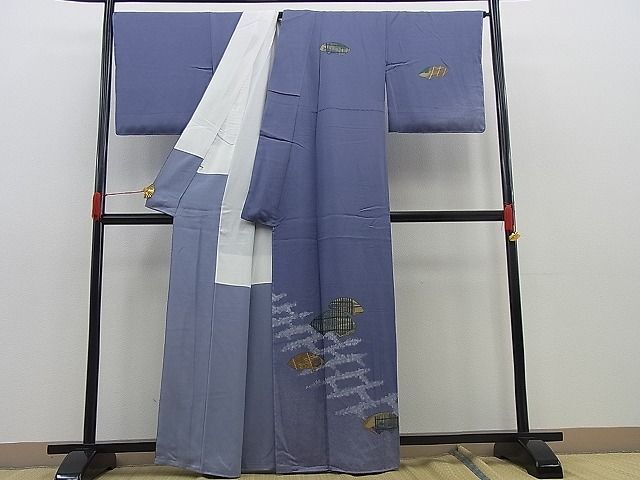 平和屋野田店■訪問着　手描き　地紙吉祥文　たたき染め　逸品　未使用　BAAB8490cw_画像2