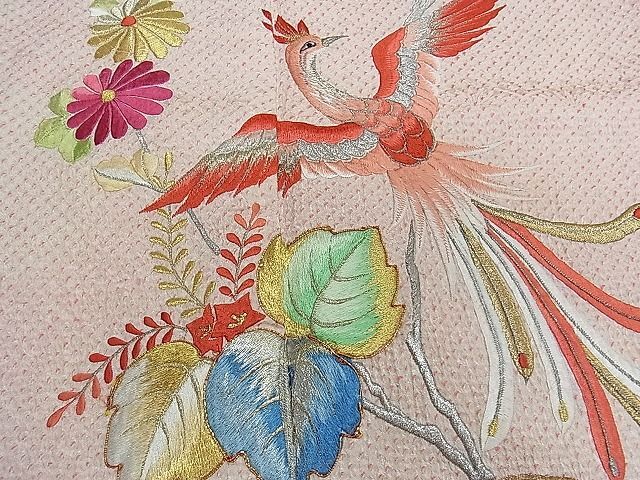 平和屋1■豪華振袖　駒刺繍　絞り　鳳凰地紙草花文　金銀糸　逸品　CAAB1244ch_画像4