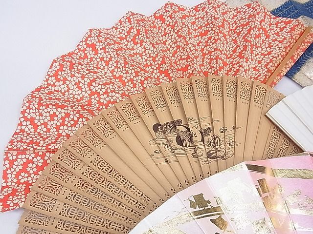  flat peace shop 1# kimono small articles fan together 25ps.@. equipment for Sakura .. pile ... flower writing 23cm 29cm excellent article CAAC8954th