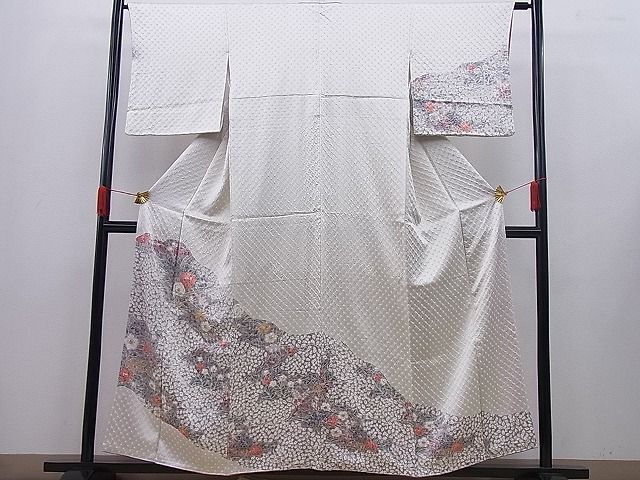 平和屋野田店■訪問着　辻が花　手描き　絞り　逸品　n-gh6126_画像1