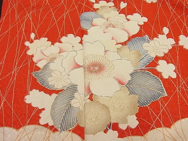 平和屋野田店■訪問着　駒刺繍　雪輪花文　金彩　逸品　n-ip2410_画像4