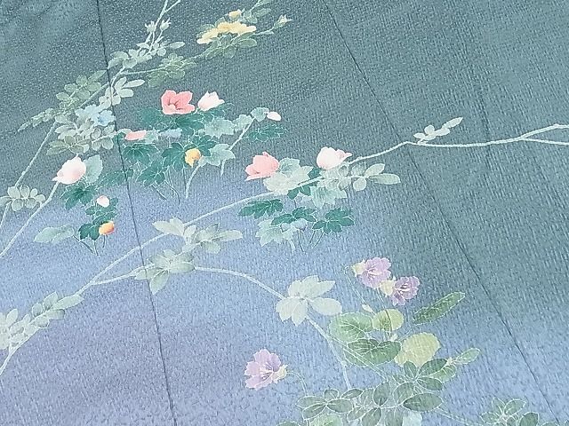 平和屋野田店■訪問着　友禅　総絞り　枝花文　暈し染め　逸品　BAAD1158yc_画像4