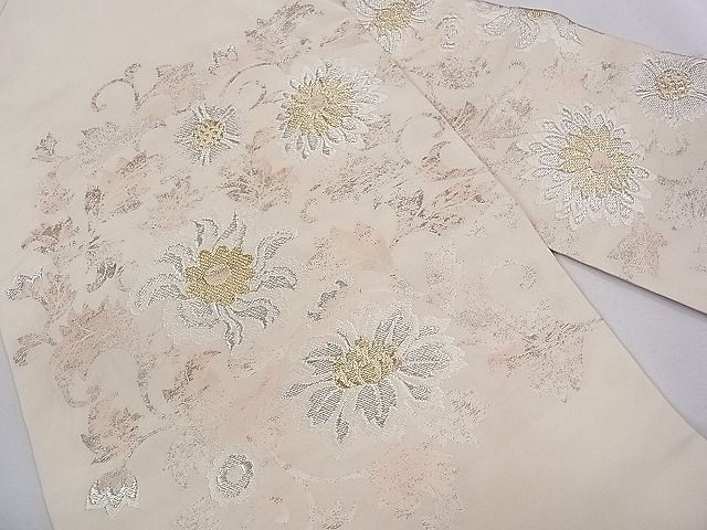 平和屋1◎九寸名古屋帯　唐織　花唐草文　金銀糸　逸品　CAAB2299dx_画像2