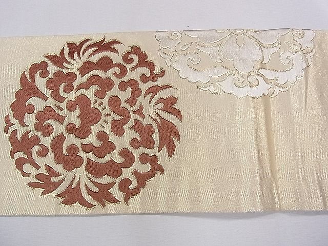 平和屋1◎西陣 川島織物 九寸名古屋帯 唐織 花唐草文 金糸 逸品 CAAB3162dxの画像3