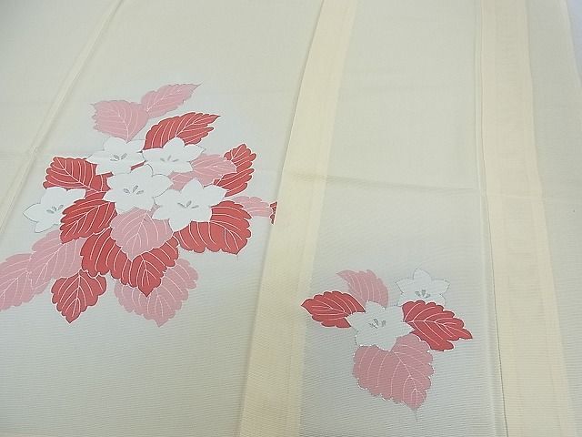 平和屋1■夏物　訪問着　絽　草花文　暈し染め　銀彩　逸品　CAAB1087ch_画像7