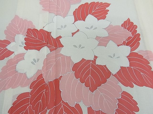 平和屋1■夏物　訪問着　絽　草花文　暈し染め　銀彩　逸品　CAAB1087ch_画像4