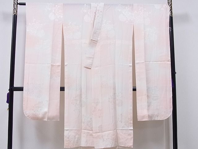 平和屋■豪華振袖・長襦袢セット　駒刺繍　草花文　暈し染め　銀通し地　半衿刺繍　逸品　CAAB3970hy_画像7