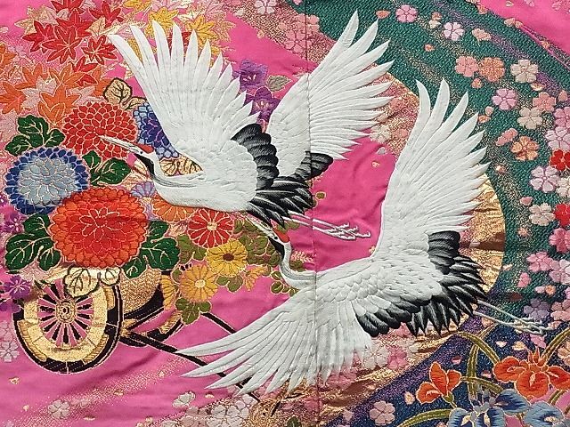  flat peace shop 1# colorful wedding kimono Japanese clothes wedding wedding bride god company . type Tang woven . water group crane flower car writing excellent article CAAA4333gh