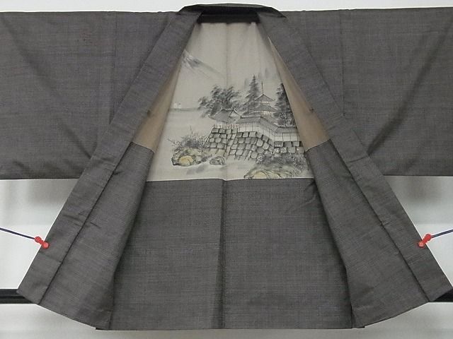 平和屋2■男性　本場大島紬　アンサンブル　100亀甲　総詰　逸品　DAAC1004ea_画像3