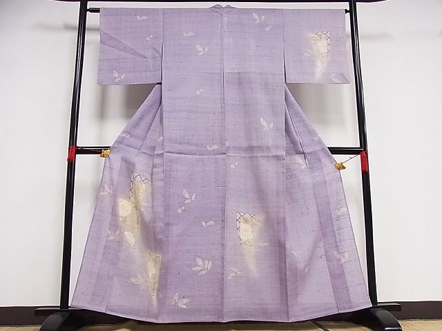 平和屋-こころ店■夏物　訪問着　生紬　辻が花　正絹　逸品　AAAE5560Bph_画像1