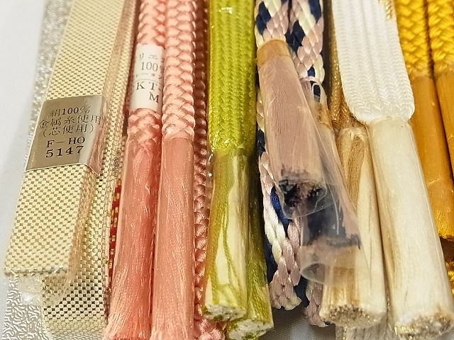 平和屋-こころ店■和装小物　上質な帯締め10本セット　高麗組　笹浪組　佐賀錦　金糸　逸品　全て未使用　AAAE6940Aay_画像7