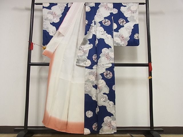 平和屋-こころ店■上質な小紋　花丸文　金彩　正絹　逸品　AAAF3618Bnp_画像2