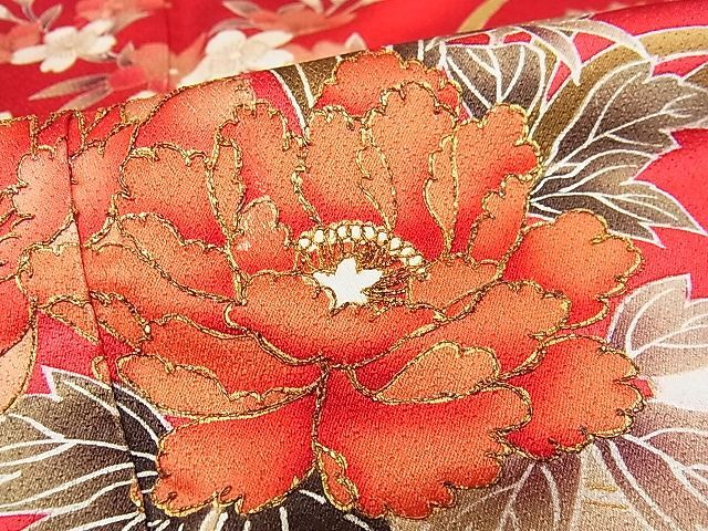 平和屋-こころ店■豪華振袖　駒刺繍　花蝶文　暈し染め　金彩　正絹　逸品　AAAE3685Bzg_画像5