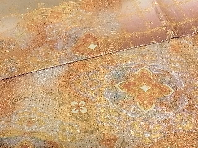 平和屋-こころ店■中国三大刺繍　汕頭刺繍　スワトウ刺繍　袋帯　正倉院花文　金糸　正絹　逸品　AAAE9831Bjd_画像6