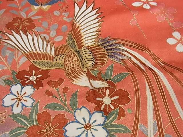 平和屋2■豪華振袖　駒刺繍　鳳凰舞蝶花文　暈し染め　金彩　逸品　DAAC0247ma_画像4