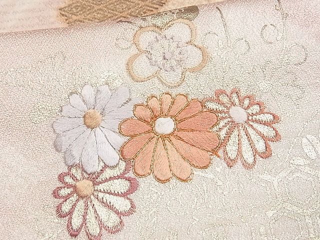 平和屋2■訪問着　駒刺繍　絞り　吉祥雪輪草花文　金彩　逸品　DAAA5855yyy_画像5