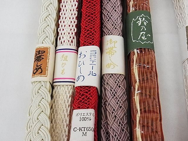 平和屋-こころ店■夏物　和装小物　上質な帯締め10本セット　レース組　切り房　逸品　全て未使用　AAAE4752Boa_画像3