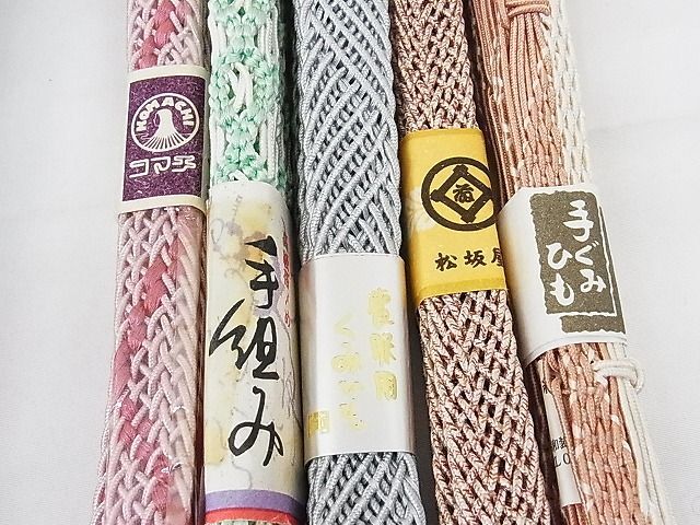 平和屋-こころ店■夏物　和装小物　上質な帯締め10本セット　レース組　切り房　松坂屋　逸品　全て未使用　AAAE4759Boa_画像6