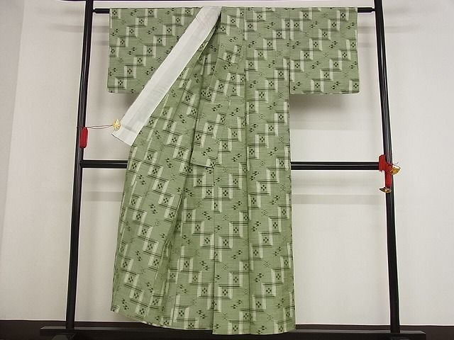 平和屋-こころ店■本場琉球絣　単衣　紬　正絹　逸品　AAAE4396Bnp_画像2