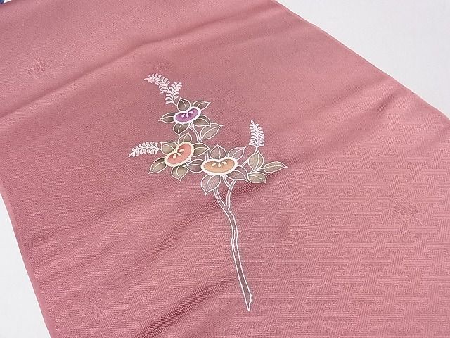 平和屋2■付下げ　反物　着尺　駒刺繍　扇面橘文　八掛付き　逸品　未使用　DAAC8320zzz_画像4