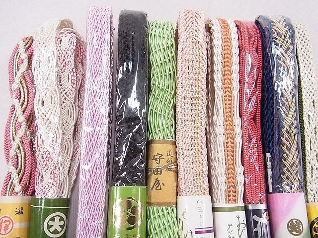  flat peace shop 2# summer thing kimono small articles obi shime 10ps.@ all unused hand .... string long equipped Ise city .* large circle * three . treatment excellent article unused DAAC8145zzz