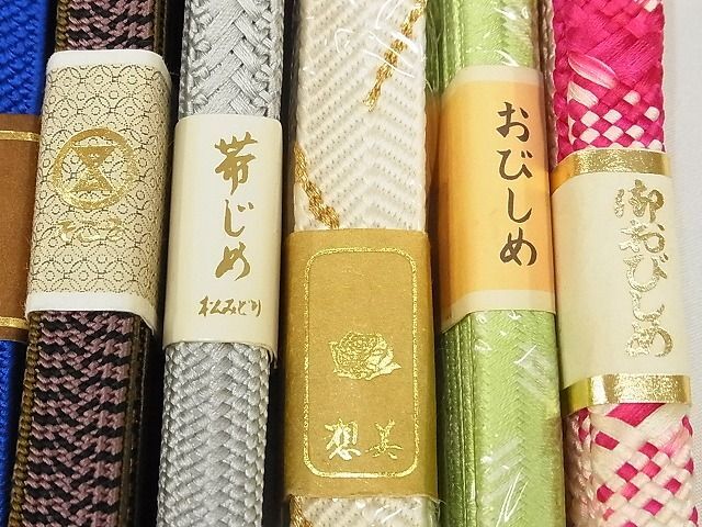 平和屋-こころ店■和装小物　上質な帯締め10本セット　高麗組　笹浪組　丸組　平組　金糸　逸品　全て未使用　AAAE6245Aay_画像3