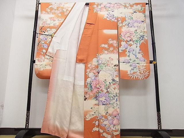  flat peace shop 2# gorgeous long-sleeved kimono embroidery . bird .. branch flower writing .. dyeing excellent article DAAC4440ea