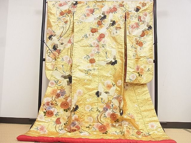  flat peace shop 2# gorgeous colorful wedding kimono Japanese clothes wedding wedding bride god company . type embroidery . crane . bell gold thread excellent article DAAA1526du