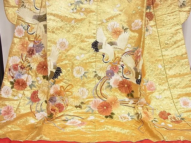  flat peace shop 2# gorgeous colorful wedding kimono Japanese clothes wedding wedding bride god company . type embroidery . crane . bell gold thread excellent article DAAA1526du