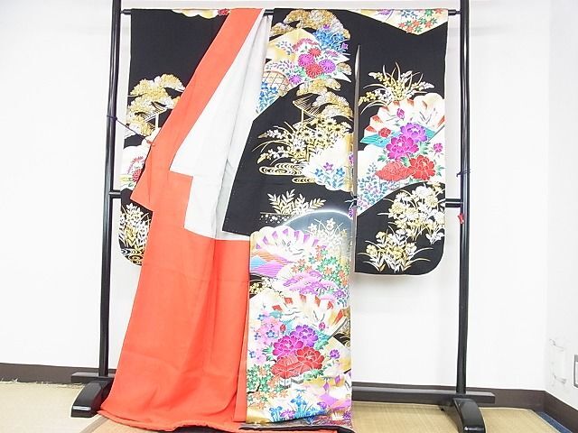  flat peace shop 2#. discount ..*. discount ..* discount long-sleeved kimono Japanese clothes wedding Mai ... geisha costume . crane scenery flower pine writing gold silver . blow . cotton tailoring excellent article DAAC5006op