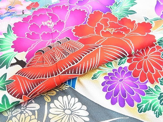  flat peace shop 2#. discount ..*. discount ..* discount long-sleeved kimono Japanese clothes wedding Mai ... geisha costume . crane scenery flower pine writing gold silver . blow . cotton tailoring excellent article DAAC5006op