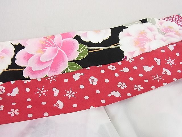  flat peace shop 2# small long-sleeved kimono two shaku sleeve hinoki cypress ... comb flower writing snow . black ground ... kimono DAAB8421ps