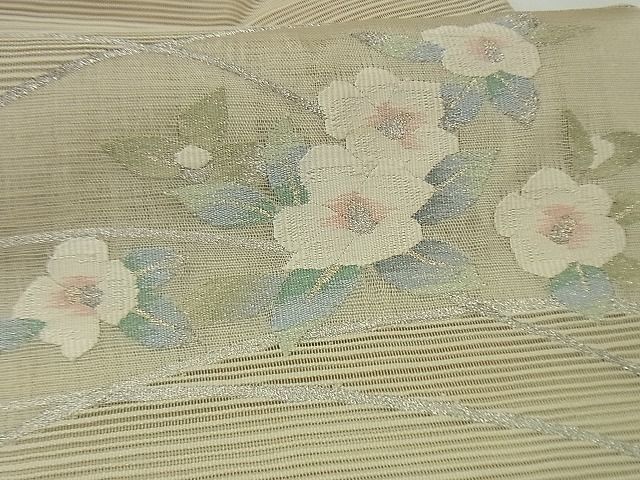  flat peace shop - here . shop # summer thing .... size Nagoya obi . silver thread silk excellent article AAAE4193Awj