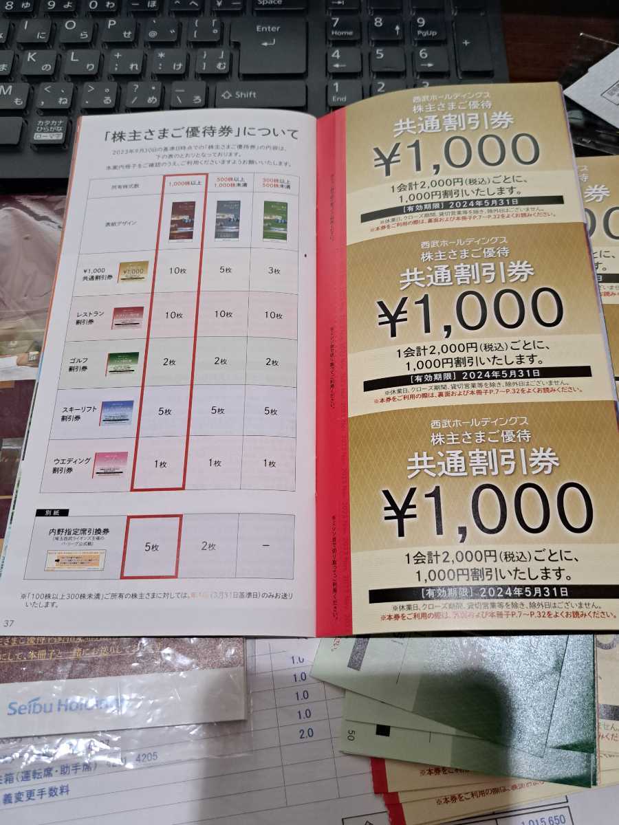  Seibu holding s stockholder complimentary ticket booklet 1 pcs. common discount ticket 1000 jpy ×10 sheets other Golf discount ticket 3 sheets etc. including carriage 