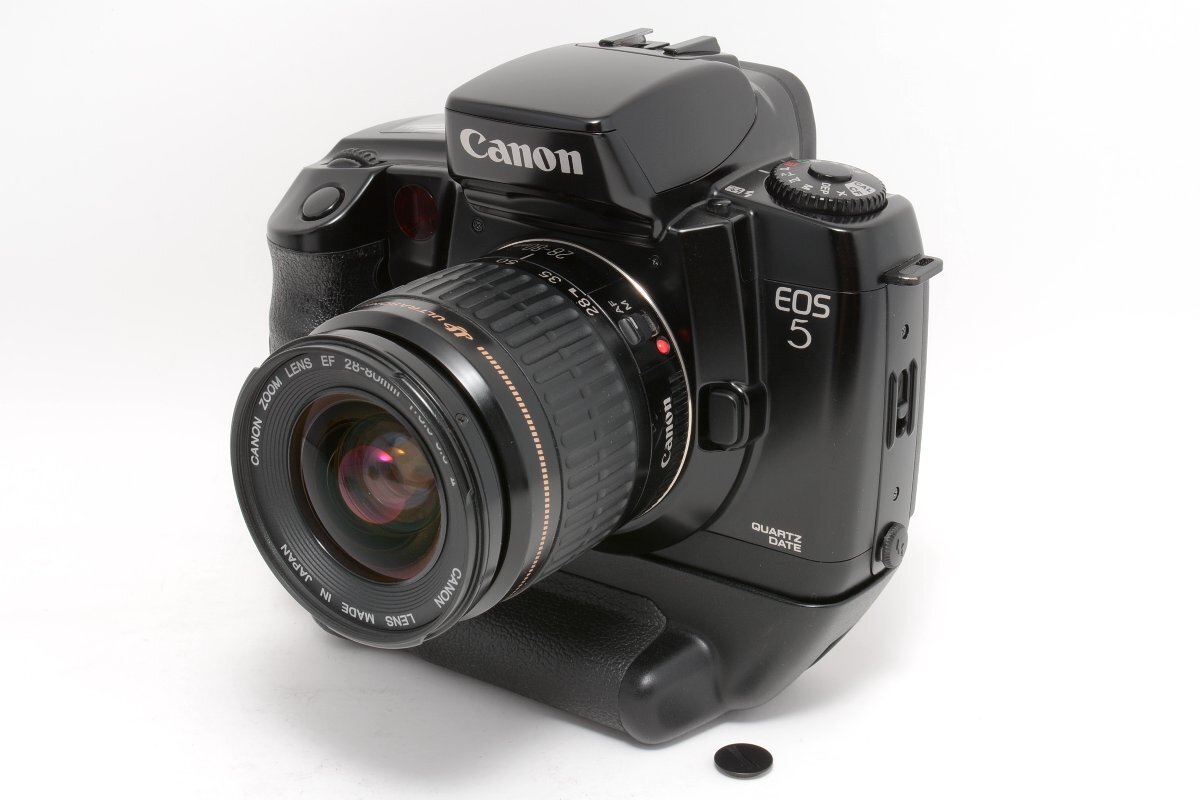 【美品】Canon キヤノン EOS 5 QUARTZ DATE(QD) + EF 28-80mm F3.5-5.6 II USM + VG-10(縦位置グリップ) #40134307_画像1