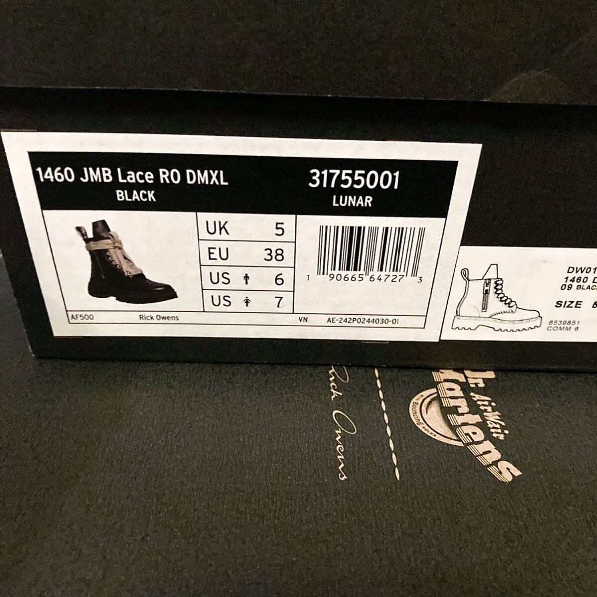 25cm UK5 新品正規品 Rick Owens × Dr Martens 1460 DMXL Jumbo 25cm UK5 新品正規品 Rick Owens × Dr Martens 1460 DMXL Jumbo