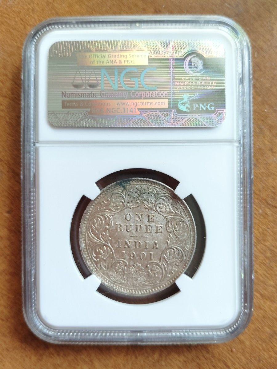 値下げしました イギリス領インド ヴィクトリア女王 ルピー 銀貨 1901年 NGC 準未使用  貿易銀