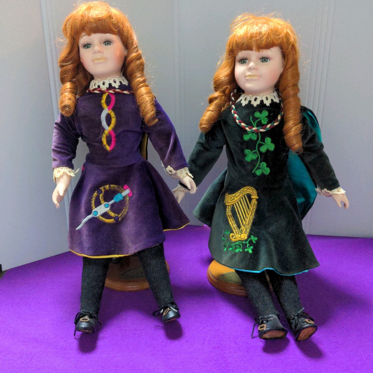 ビスクドール 2点　女の子 西洋人形 アンティーク アンティークドール　Genuine ドール Irish Crolly Doll TARA ERIN 当時物　ヴィンテージ_画像1