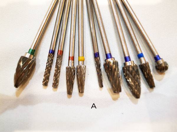 歯の研磨歯科技工タングステンカーバイドバー10本ドリルＡＢ_画像1